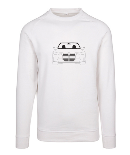 Bluza bez kaptura haftem samochodu