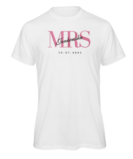 Komplet T-shirtów MR MRS + nazwisko i data